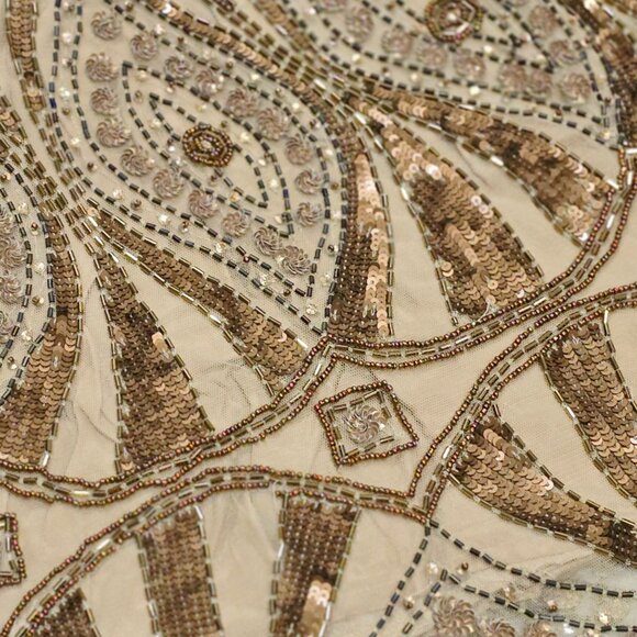 Free People Daydreaming Embellished Mini Skirt With Gold Sequins & Scalloped Hem - Picture 10 of 13